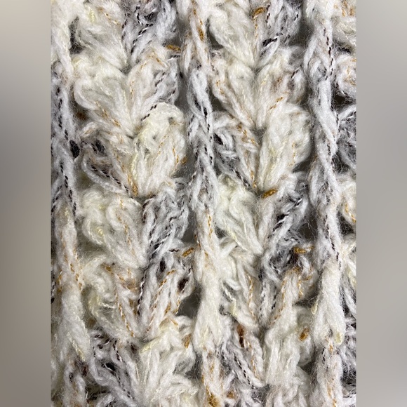 Vintage Knit Vest Woman’s Tan Grey Winter Acyrlic Barbra Sue Fashion 70s Loose - Picture 6 of 7